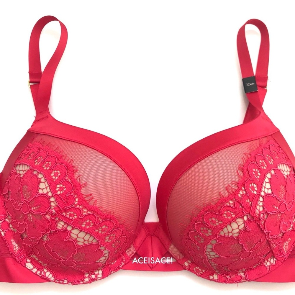 NWT*SEXY PUSH-UP/ PIGEONNANT BRA--RED*NUDE--32DD